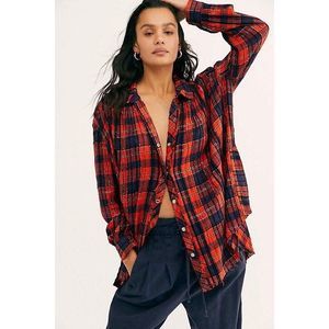 New Free People  Lela Plaid Tunic Size S